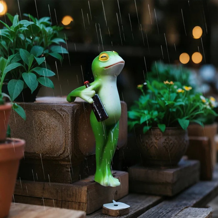 Frosch-Figur für Blumentöpfe und Garten