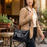 Stylish Soft Faux Leather Crossbody Bag with 3 Compartments – Perfect for Everyday Use