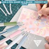 Präzisions-Schneide-Stift mit 360° Drehklinge – 6er Set für präzises Schneiden und Basteln