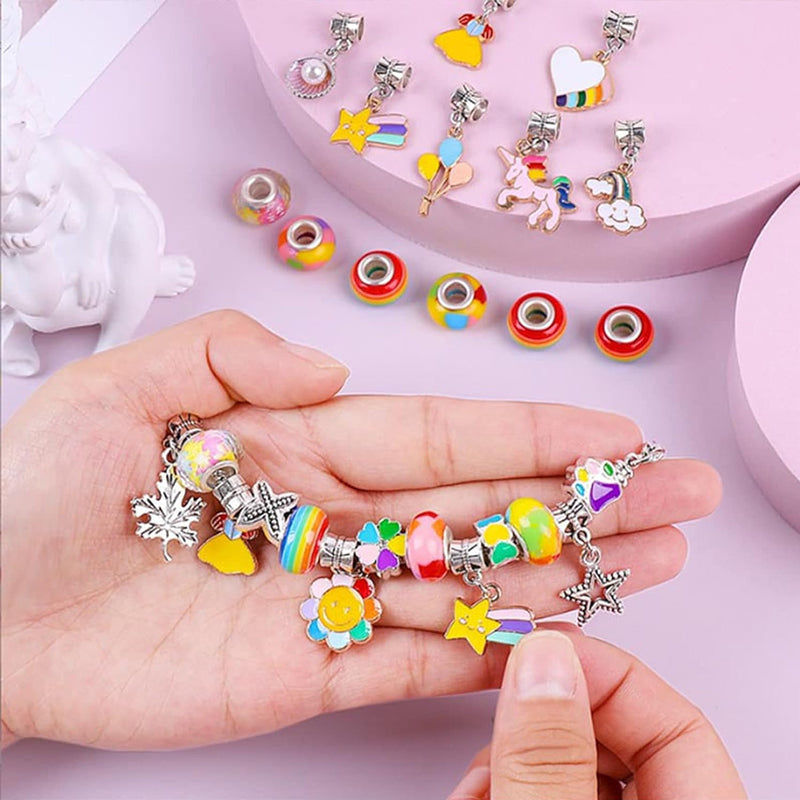 Kids DIY Bracelet Making Kit – 60+ Beads, Charms & 3 Bracelets