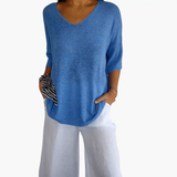 Women's Top – V-Neck, Loose Fit & Summer Casual Style