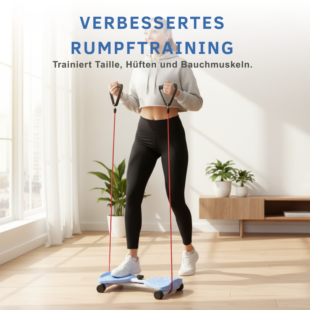 Stepper mit Widerstandsbändern für Ganzkörpertraining