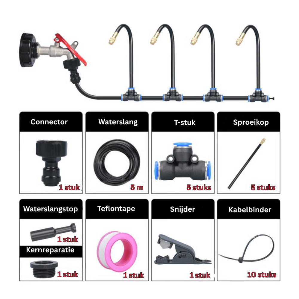 Automatic Garden Irrigation System – 360° Brass Nozzles, 2-5 Bar Pressure & 5-20m Lengths