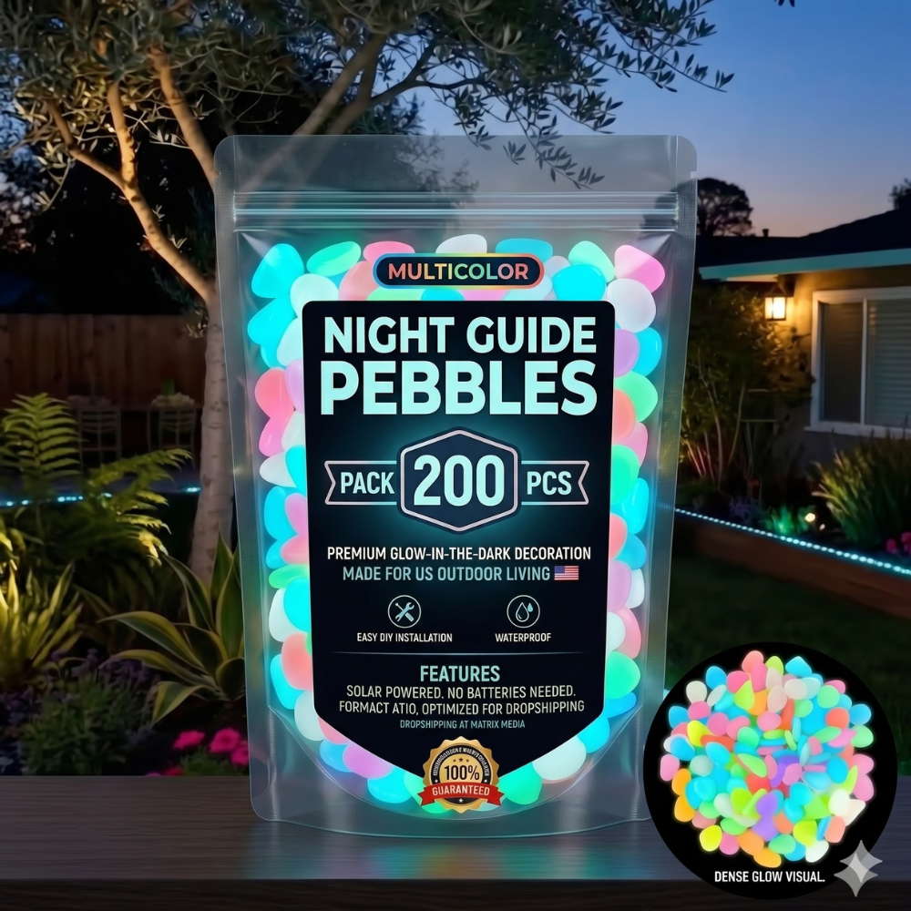 Glow-in-the-Dark Garden Pebbles – Solar-Charged Resin, 10-Hour Glow, Garden & Aquarium Safe
