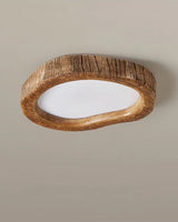 Le Halo Bois Ceiling Light | Rustic Wood-Inspired LED Lamp