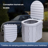 Portable Folding Camping Toilet – ABS Plastic, 180kg Capacity & 5cm Fold-Flat Design