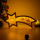 LED Wooden Christmas Star Light – Laser-Cut Nativity or Christmas Town