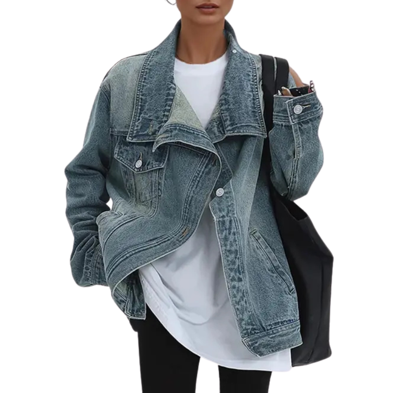 Enhanced Product Title: SKYE™ Retro-Inspirierte Asymmetrische Jacke mit Hohem Kragen & Vintage-Waschung – Stilvolle Damenjacke für Einzigartige Looks

This title includes relevant keywords while maintaining clarity and appeal for potential buyers.