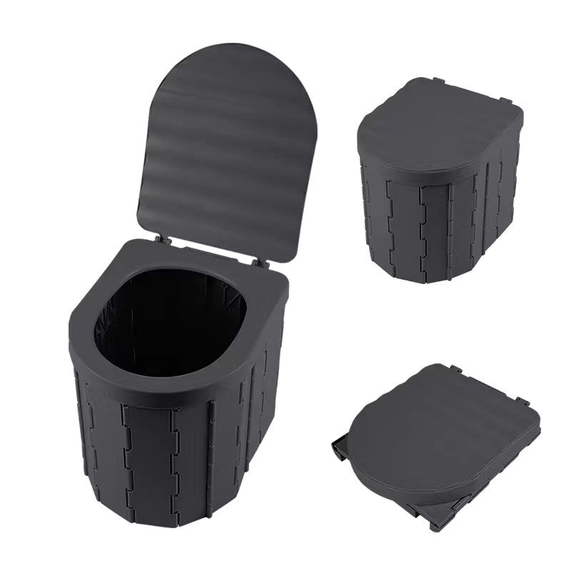 Portable Folding Camping Toilet – ABS Plastic, 180kg Capacity & 5cm Fold-Flat Design