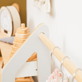 Montessori Toddler Furniture - Natural Wood Clothing Rack for Nursery | Stylish & Functional Kids Clothes Organizer | Perfect Christmas Gift