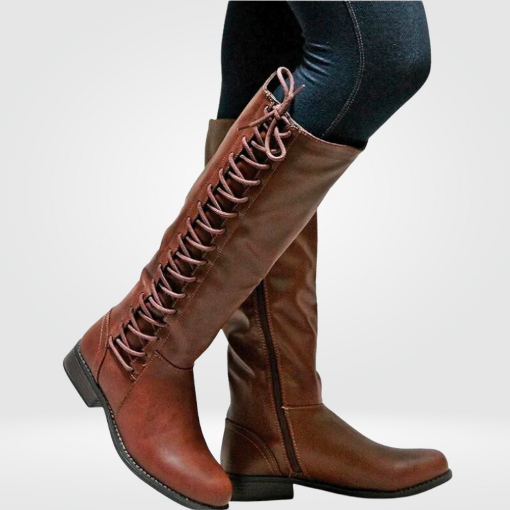 Elena – Comfortable Tall Women's Boots – Brown