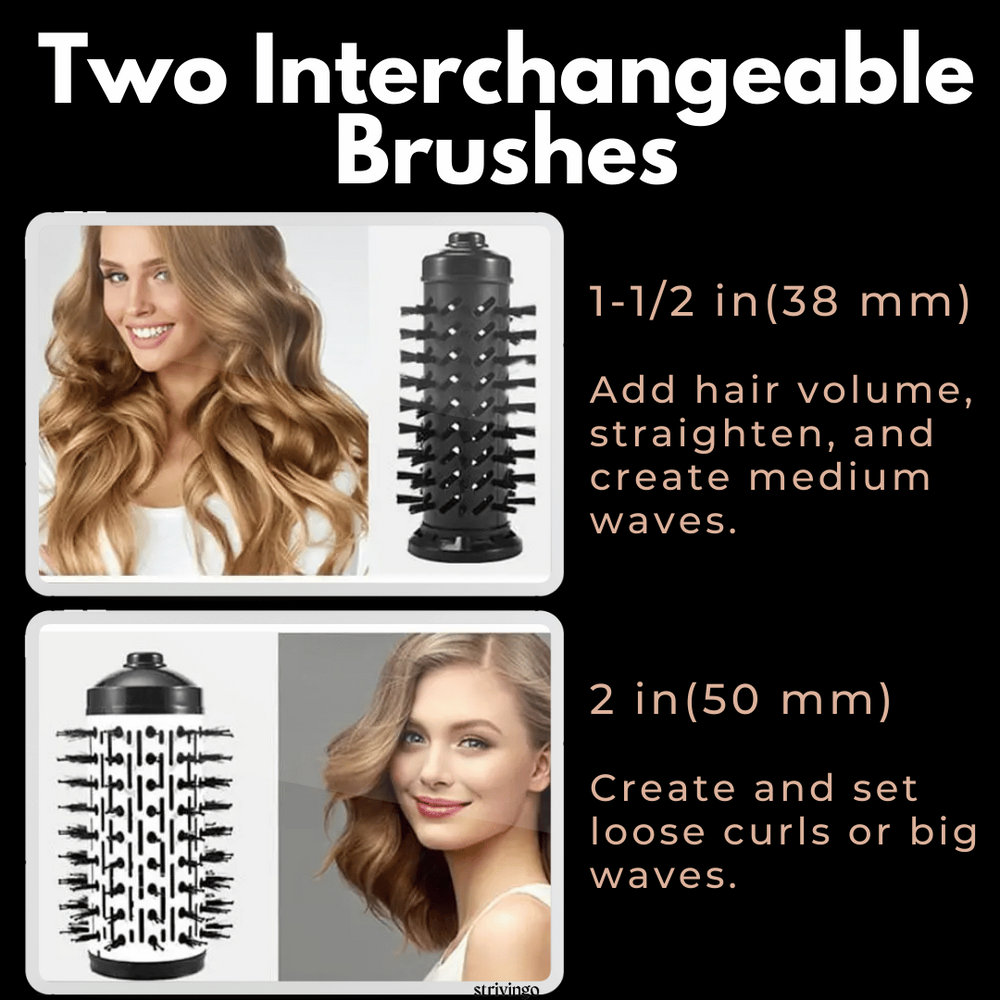 BowLift | 3-in-1 Rotating Hair Dryer and Styler with Adjustable Temperature for Effortless Curls and Waves