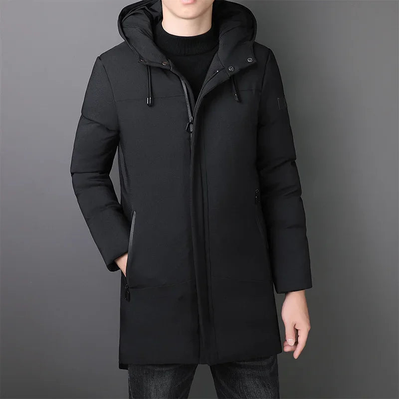Optimized Product Title: "Elegante Lange Herrenjacke - Stilvolle, Hochwertige Herrenmantel für Herbst und Winter" 

This title includes relevant keywords while providing additional details that can attract more clicks and improve search visibility.