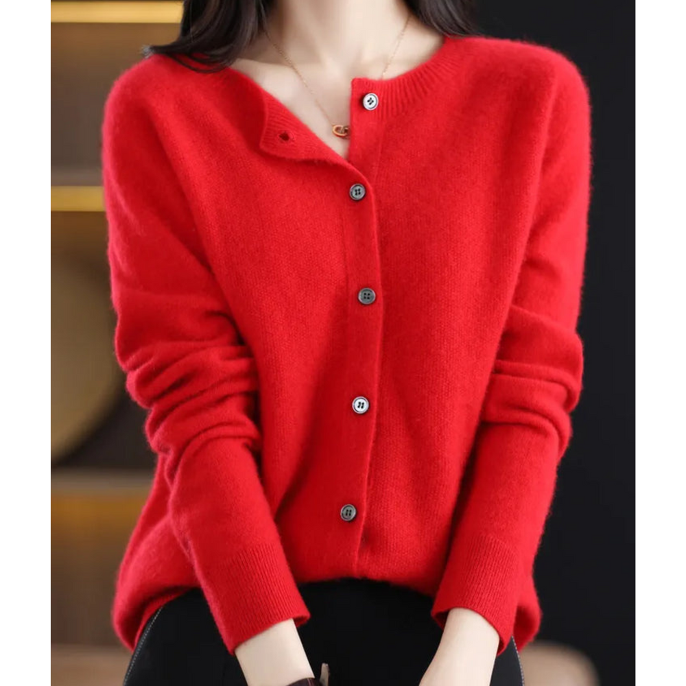 Ladies' Round Neck Cardigan – Amalia Autumn Enchantment