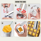 Premium Gebäckpresse Set – Versatile Cookie Press with Multiple Nozzles for Perfectly Shaped Cookies and Pastries