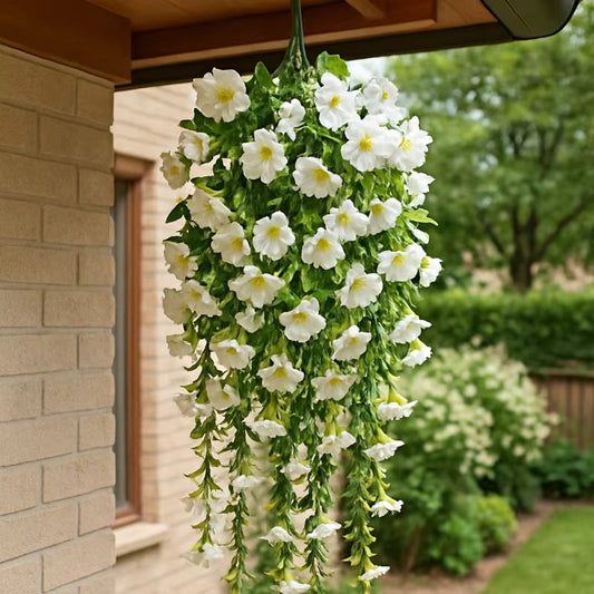 Artificial Hanging Flower Bouquet – Long Lasting Decor, For Balcony and Garden & Indoor and Outdoor Use