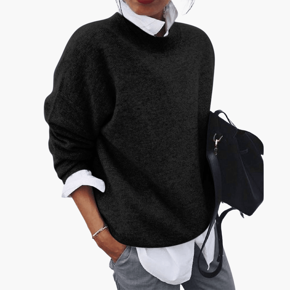 Women's Sweater – High Collar, Oversized Fit & Soft Knit
