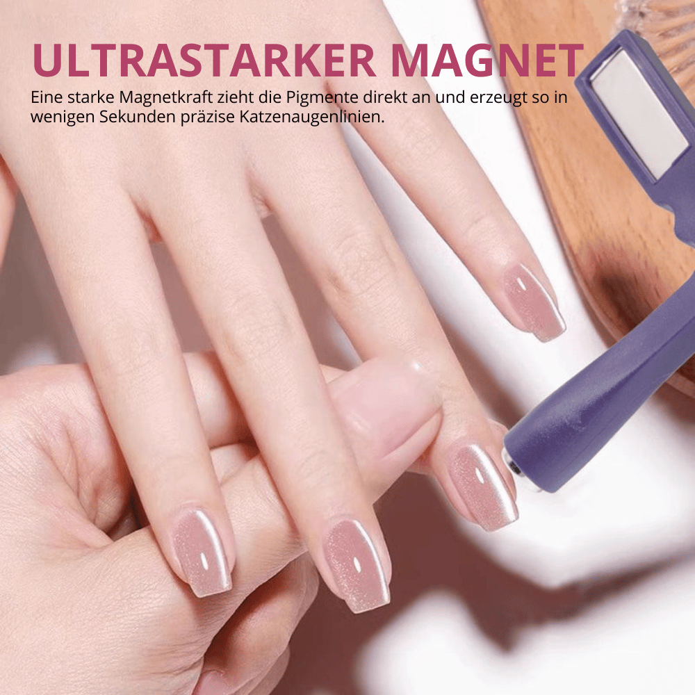 Magnetic Nail Art Tool – Cat-Eye & Galaxy Effects, 8 Patterns & Silicone Body
