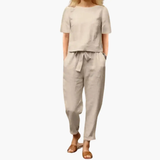 Women's Two-Piece Summer Set – Lightweight Fabric, Wrap Top & Flowy Fit
