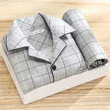 Oliver Luxe Men's Pyjama Set – Light Grey Plaid