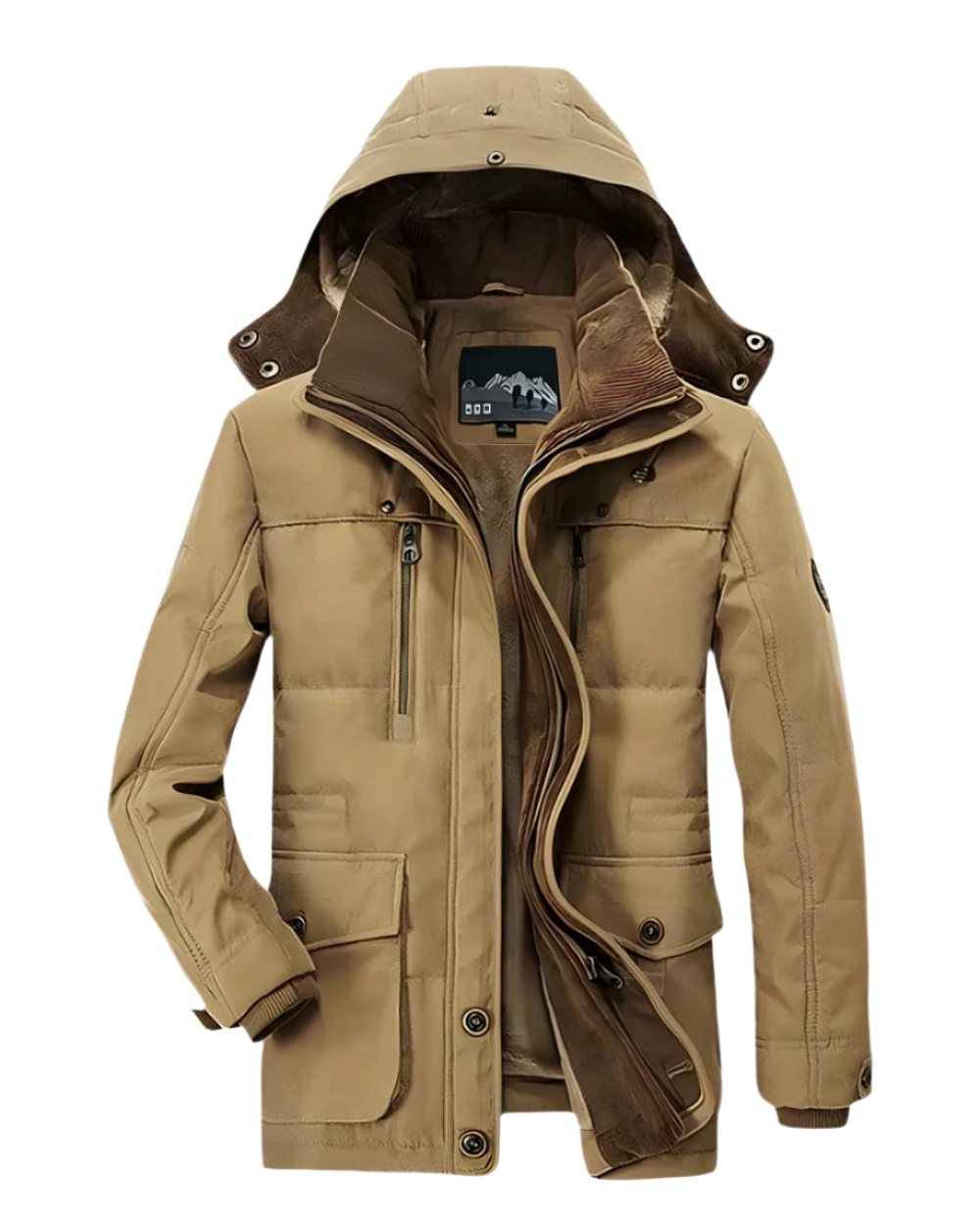 Optimized Product Title: "Francesco Gepolsterte Winterjacke für Herren - Warme, Stylische Winterjacke mit Kapuze und Taschen" 

This title includes relevant keywords and details that can help improve visibility and attract potential buyers.