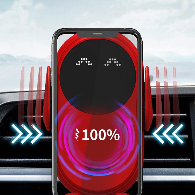 15W Wireless Car Charger Mount – Auto-Clamp, Qi Fast Charging & 360° Rotation