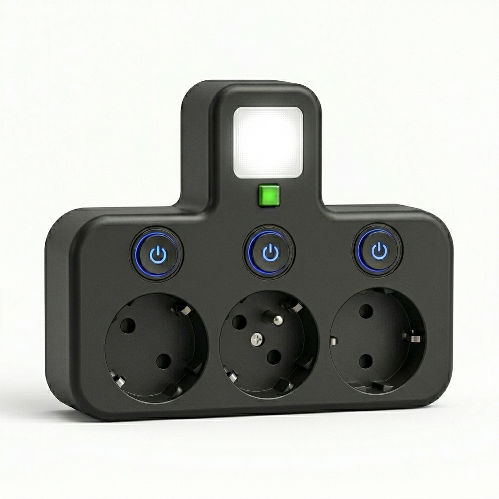 Wall-Mount Power Strip – USB-C & USB-A Ports, 2500W & Surge Protection
