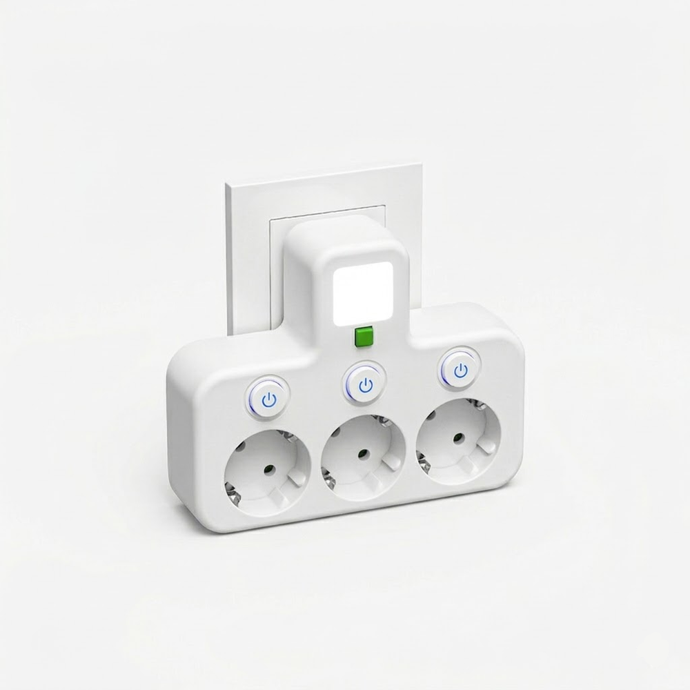 Wall-Mount Power Strip – USB-C & USB-A Ports, 2500W & Surge Protection