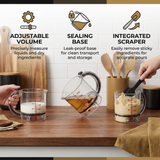 Adjustable Measuring Cup – Built-In Scraper, Non-Slip Base & Ergonomic Grip