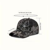 Women's Sequin Butterfly Baseball Cap – Breathable Mesh, Adjustable & Size M 56-58cm