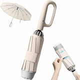 Compact Automatic Umbrella – Windproof Fiberglass, Reflective Strip & One-Button Open