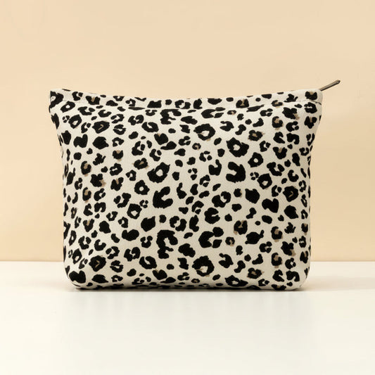 Makeup Bag – Travel Cosmetic Organizer, Leopard Print & Zip Pouch