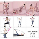 Pilates-Stange mit Widerstandsbändern für effektives Ganzkörpertraining – Ideal für Fitness und Rehabilitation