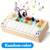 Wooden Musical Learning Toy – 8 Piano Keys, Lights & Sounds for Babies 12m+