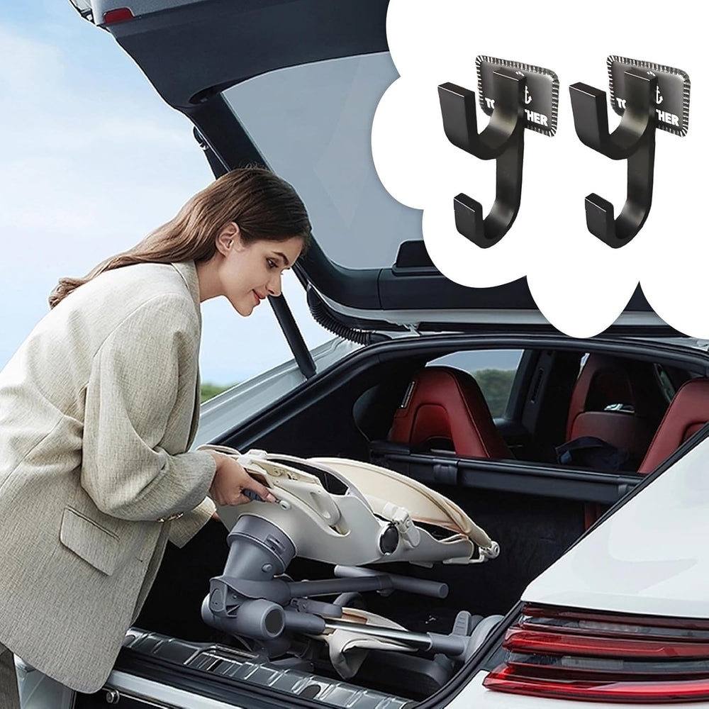 Car Umbrella Holder with Hook – Headrest Clip Mount, Non-Slip Metal Clip (2-Pack)