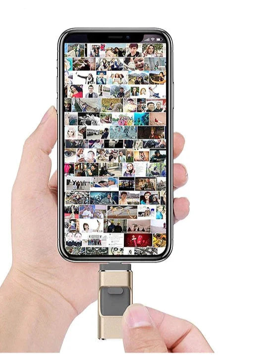 Multi-Port USB Flash Drive – OTG for Smartphone & PC, Aluminum Body, 64–256GB