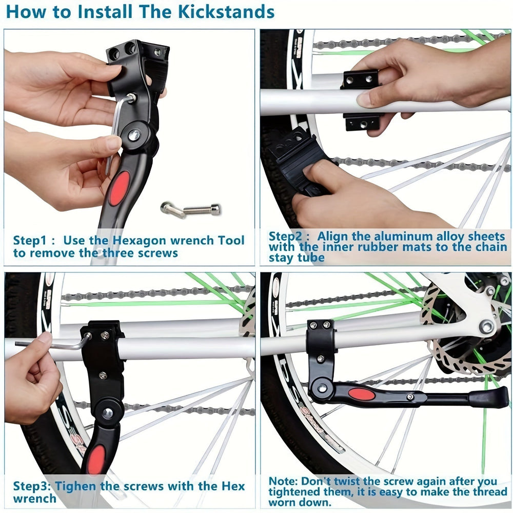 Adjustable Bike Kickstand – Aluminum, 32.7–37.8 cm & Universal Fit