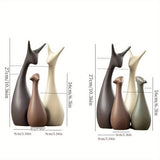 Ceramic Deer Figurine Set – Handcrafted, Modern Minimalist & 3-Piece Home Decor
