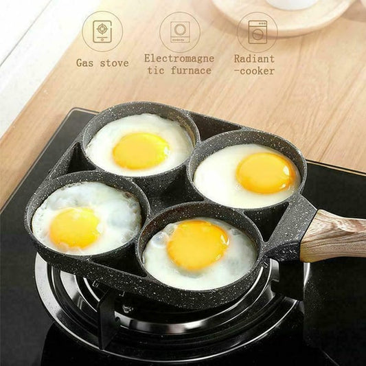 4-Cavity Omelette Pan – Non-Stick, 20cm Aluminium & Induction Compatible