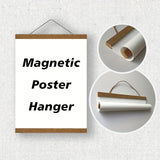 Magnetic Poster Hanger – Recycled Teak Wood, Frameless & 21–71cm Sizes