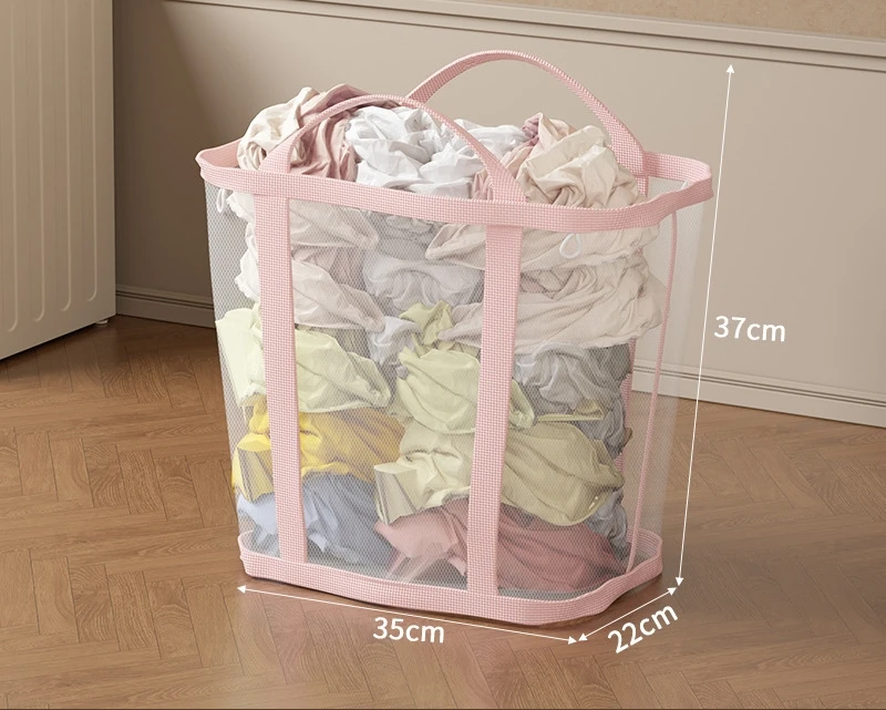 Foldable Mesh Laundry Hamper – Breathable, Carry Handles & Collapsible