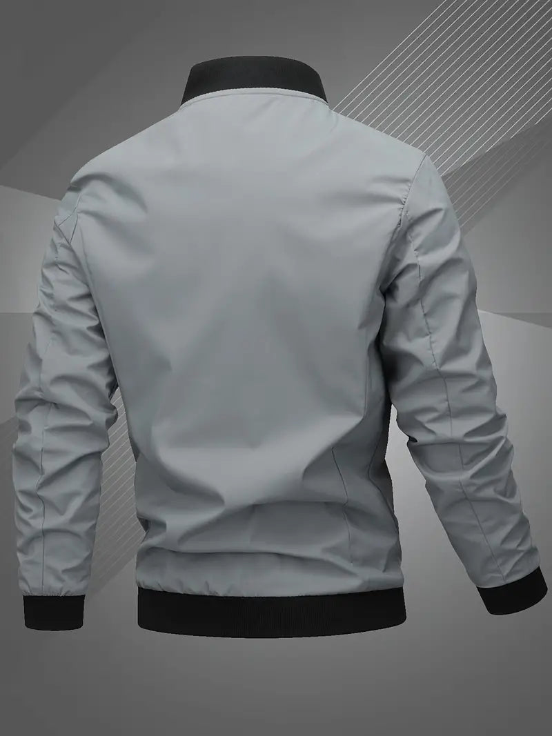 Finn Casual Men's Bomber Jacket with Embroidered Lettering - Stylish & Comfortable Outerwear