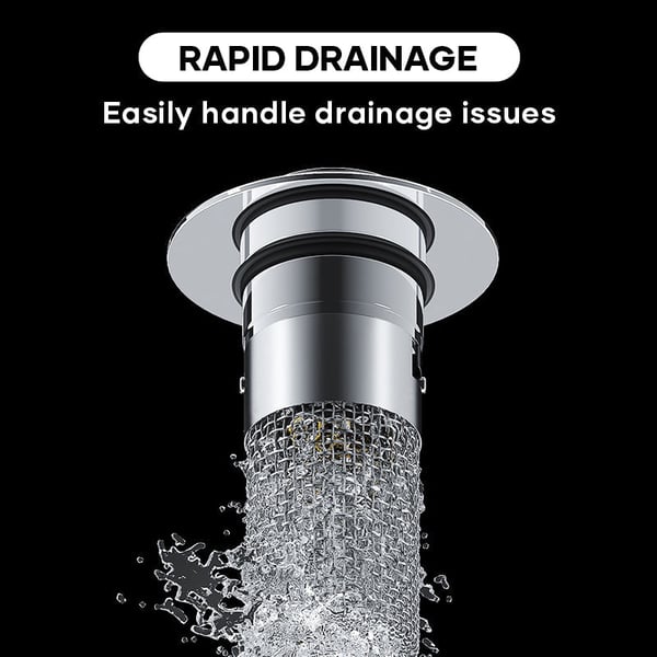 Stainless Steel Drain Strainer – Pop-Up Stopper, Hair Catcher & Tool-Free Install