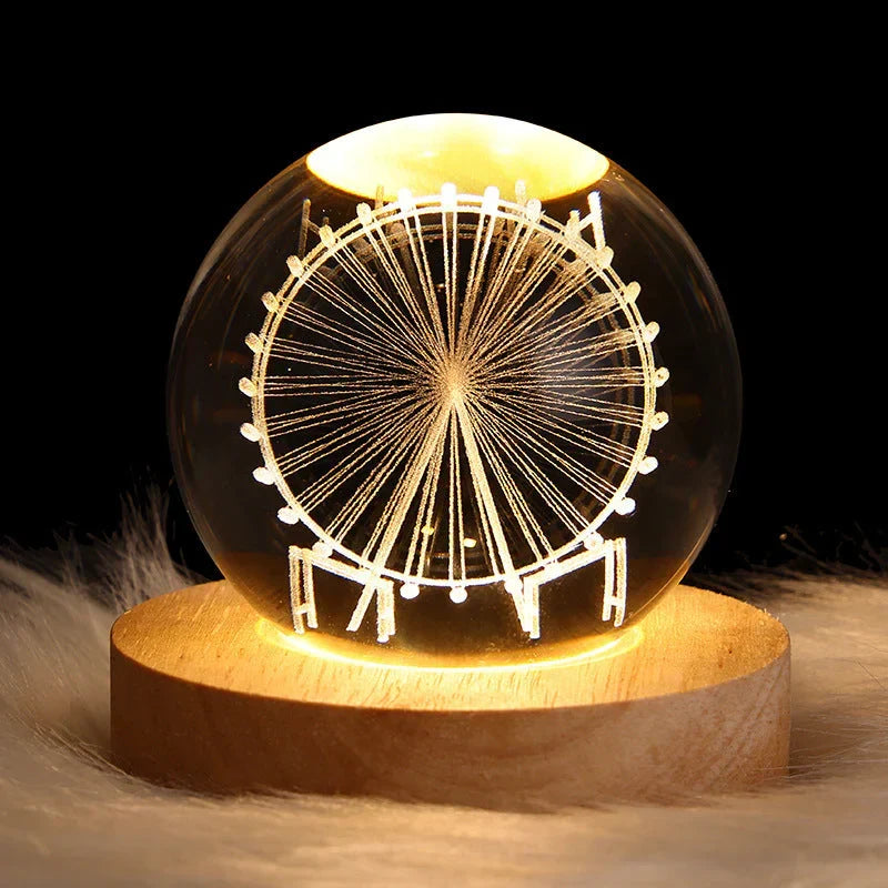 GlowCryst 3D Crystal Mood Lighting - Elegant LED Night Light for Home Decor & Ambiance
