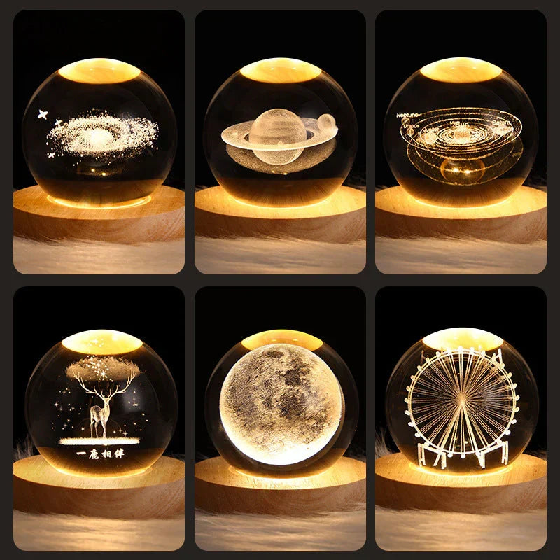 GlowCryst 3D Crystal Mood Lighting - Elegant LED Night Light for Home Decor & Ambiance