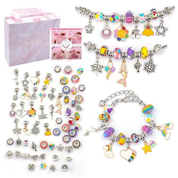Kids Jewelry Making Kit – 100+ Beads, Charms & Adjustable Chains