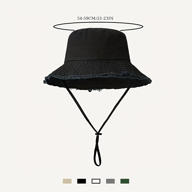 Women's Bucket Hat – Cotton, UV Protection & Adjustable Drawstring