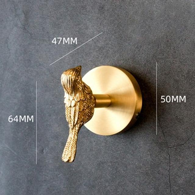 Brass Wall Hooks – Solid Brass, Animal Head Design & Gold Finish
