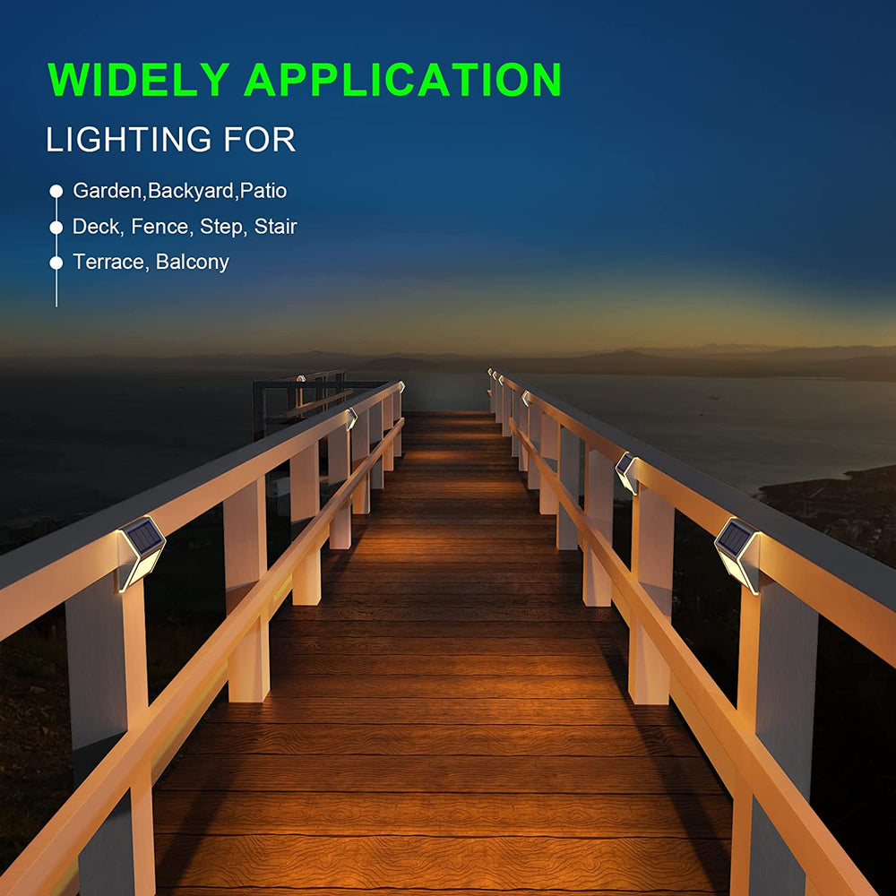 Solar Wall Lights – 6-Pack, IP44 Waterproof, Stainless Steel & Auto Dusk-to-Dawn