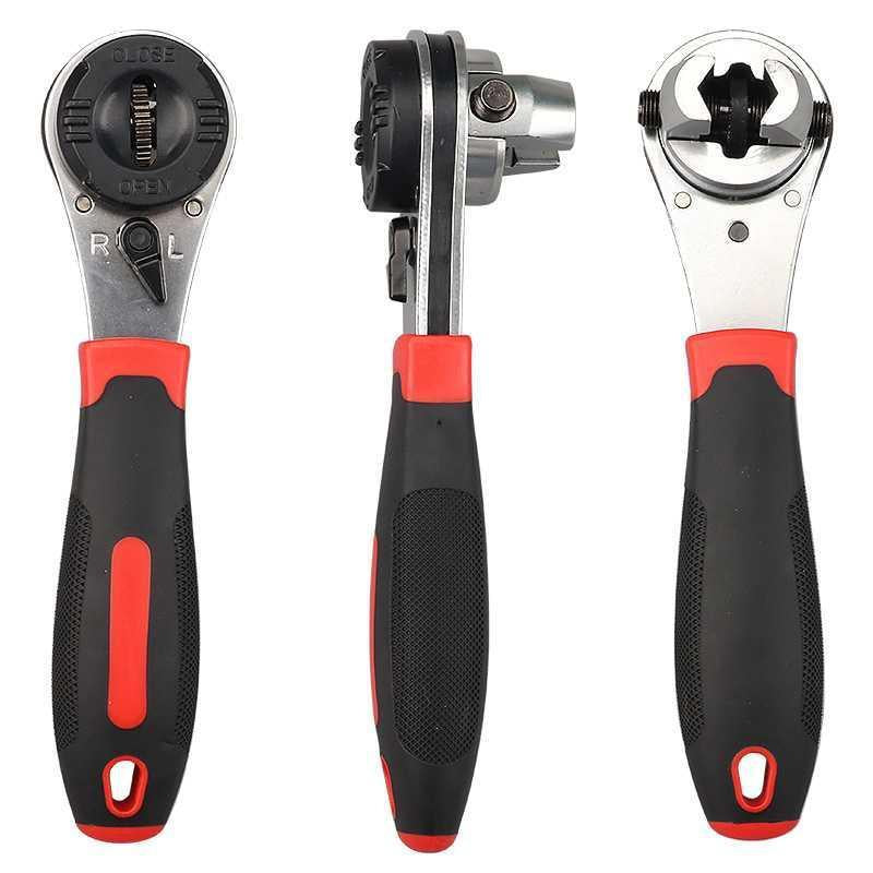 Adjustable Ratchet Wrench – 6-22mm, 60-Tooth Chrome-Vanadium Steel & Reversible